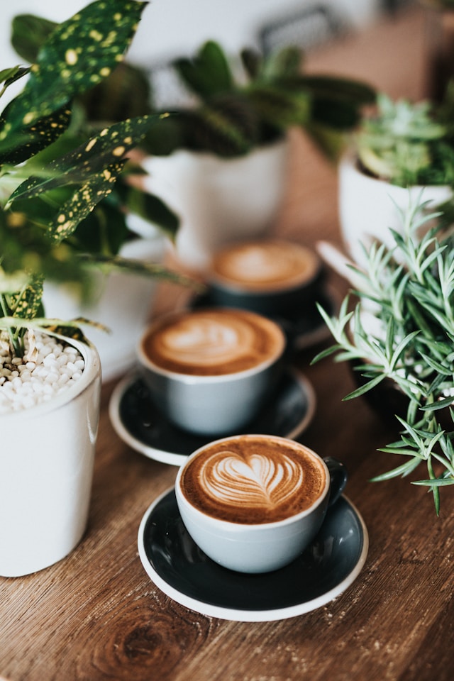 a coffee at a cafe